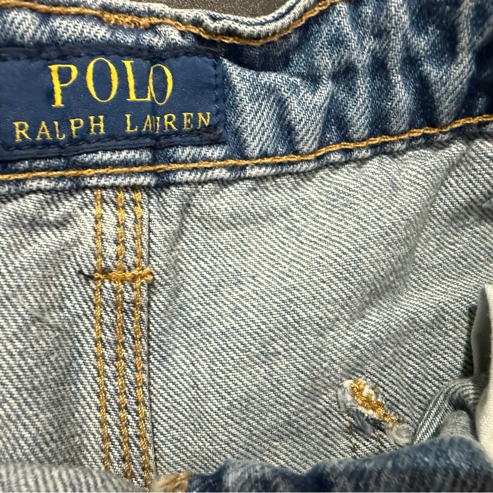 NWT POLO Ralph Lauren Boys Paint-Print Denim Carpenter Short Size 14 - Picture 7 of 11
